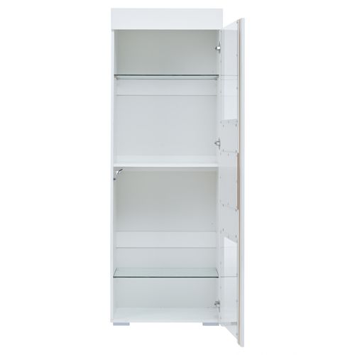 Vitrine Avec LED Et 1 Porte Blanc