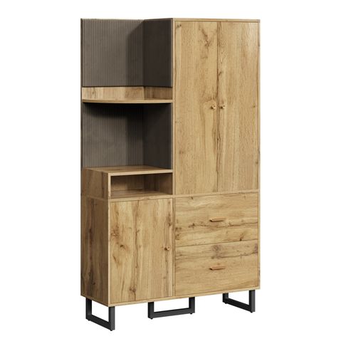 Armoire Avec 3 Portes Et 2 Tiroirs Couleur Bois