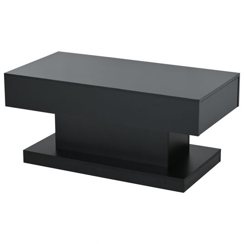 Table Basse Avec LED Et 2 Tiroirs Noir