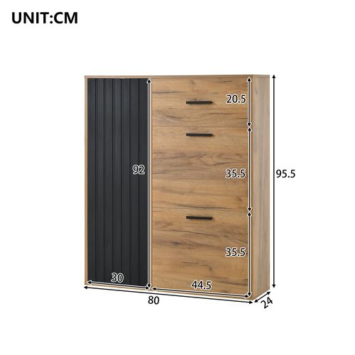 Meuble à Chaussures Avec 3 Portes Et 1 Tiroir Marron