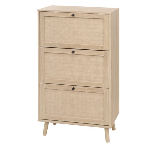 Meuble à Chaussures Avec 3 Portes Imitation Chêne