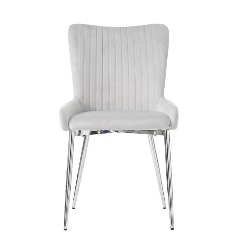Lot De 2 Chaises Avec Pieds En Métal En Velours Gris