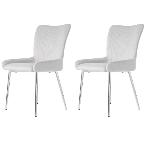 Lot De 2 Chaises Avec Pieds En Métal En Velours Gris