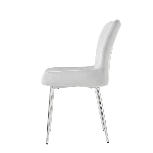 Lot De 2 Chaises Avec Pieds En Métal En Velours Gris