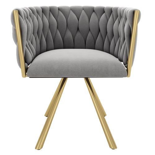 Lot De 2 Chaise Dactylo Pivotante à 360° Avec Pieds En Métal Velours Gris