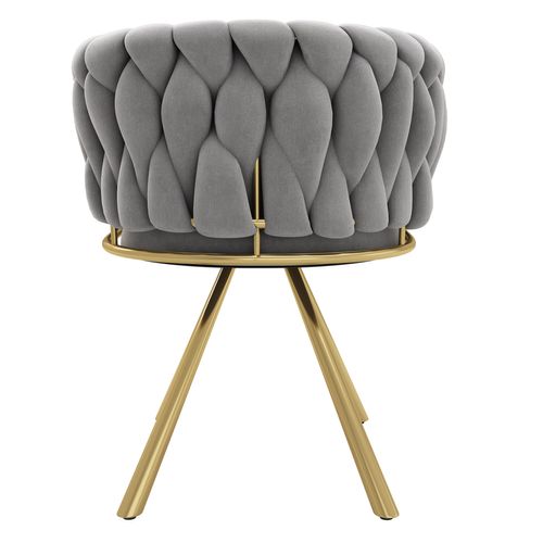 Lot De 2 Chaise Dactylo Pivotante à 360° Avec Pieds En Métal Velours Gris