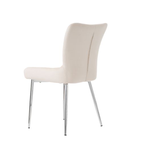 Lot De 2 Chaises Avec Pieds En Métal En Velours Beige