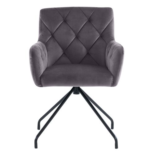 Chaise Lot De 2 Gris Velours