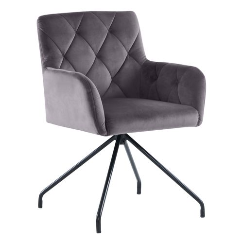 Chaise Lot De 2 Gris Velours