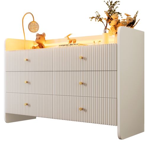 Commode Avec 6 Tiroirs Et LED Blanc
