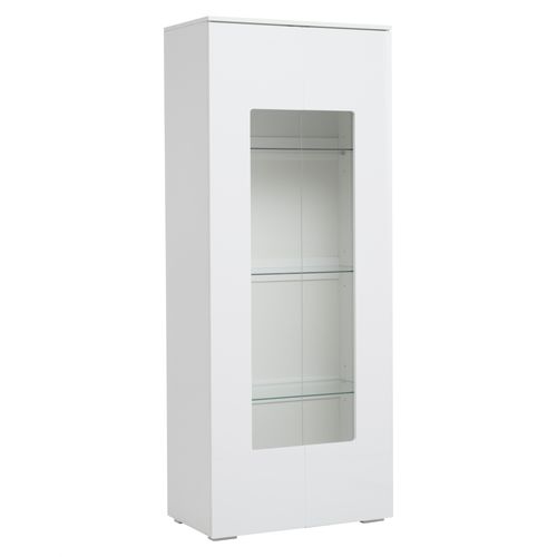 Vitrine Avec LED Et 2 Portes Blanc