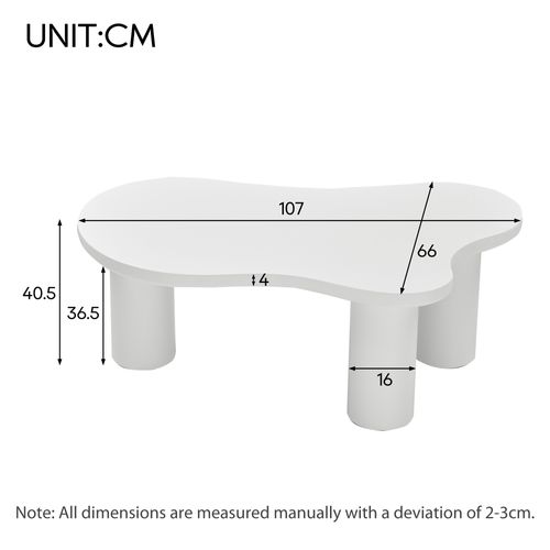 Table Basse En Forme De Nuage Irrégulier Blanc