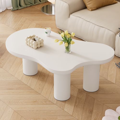 Table Basse En Forme De Nuage Irrégulier Blanc