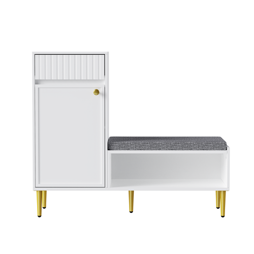 Meuble à Chaussures Avec 1 Tiroir Et 1 Porte Blanc