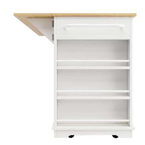 Ilot Central De Cuisine Avec 2 Portes Et 2 Tiroirs Blanc