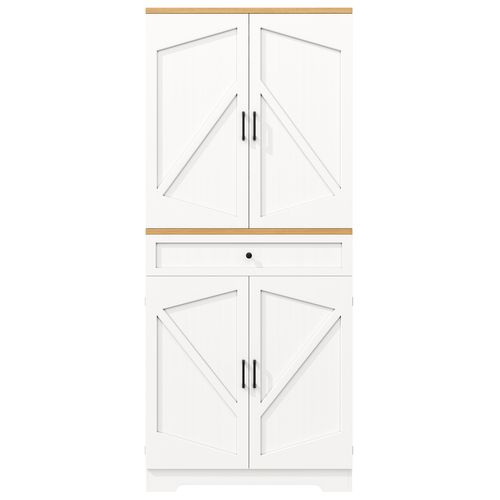 Buffet De Cuisine Avec 4 Portes Et 1 Tiroir Blanc