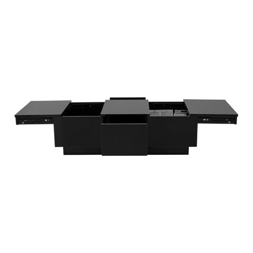 Table Basse Avec 1 Tiroir Et 2 Bureau Extensible Noir