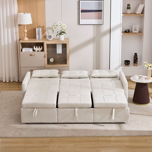 Canapé Convertible 3 Places Beige