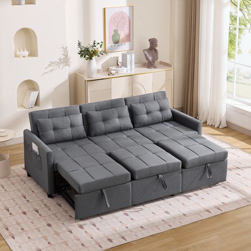 Canapé Convertible 3 Places Gris