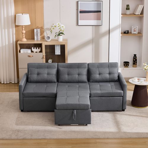 Canapé Convertible 3 Places Gris