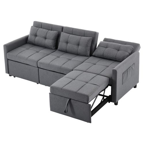 Canapé Convertible 3 Places Gris