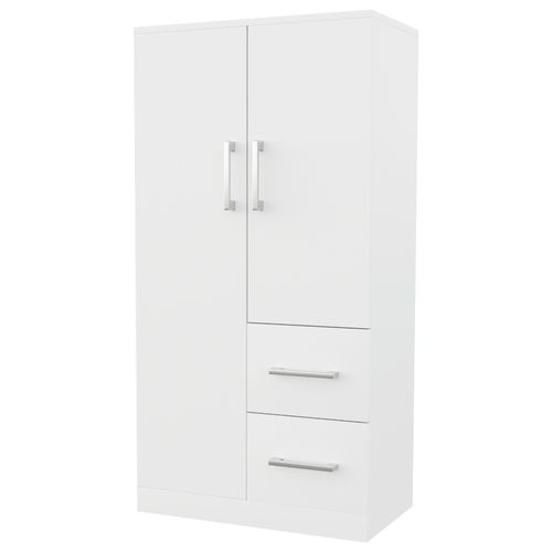 Armoire Avec 2 Portes Et 2 Tiroirs Blanc