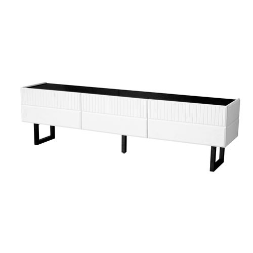 Meuble TV L.170 Cm Avec 3 Tiroirs Blanc