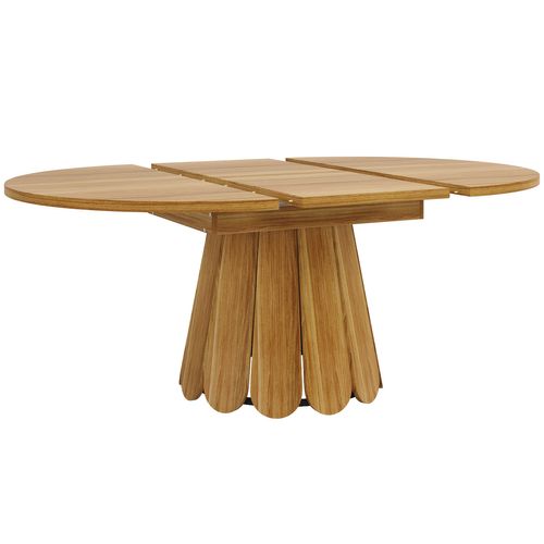 Table De Salle à Manger Ronde Extensible En Ovale 118-158 Cm Marron
