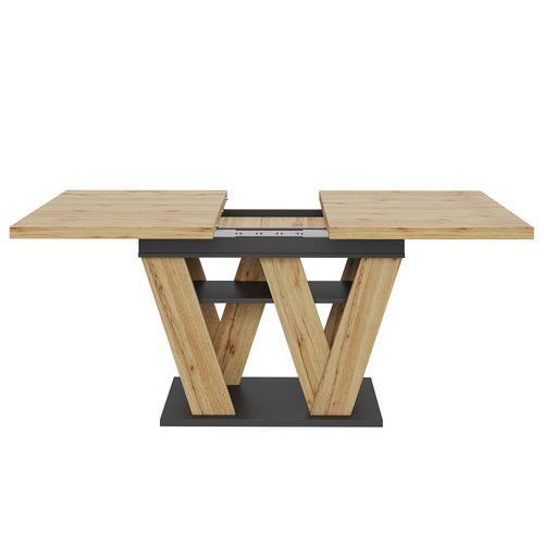 Table De Salle à Manger Extensible 119-158.5 Cm Bois + Noir