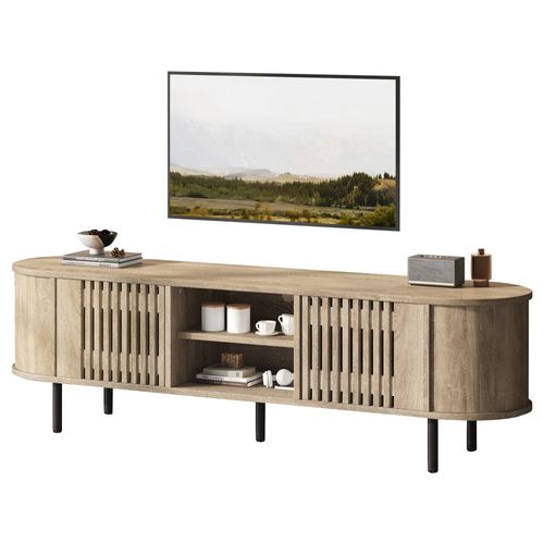 Meuble TV L.160cm Avec 2 Portes Et 2 Niches