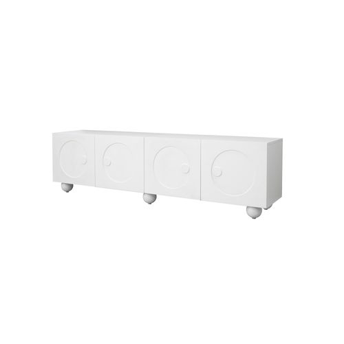 Meuble TV L.180.5cm Avec 4 Portes Blanc