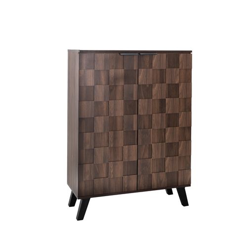 Meuble à Chaussures Avec 2 Portes Et 5 Étagères Réglables 80.5 X 35 X 109.5 Cm Marron