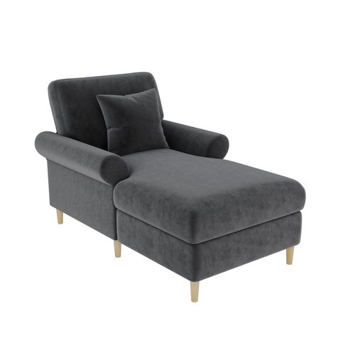 Fauteuil Fixe 133 X 87 X 90cm Velvet Gris