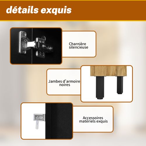 Meuble à Chaussures-avec 4 Portes Incurvées-meuble D'entré-en Mdf-naturel