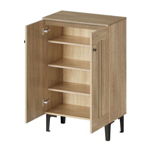 Meuble à Chaussures à Double Porte-meuble D'entrée-naturel