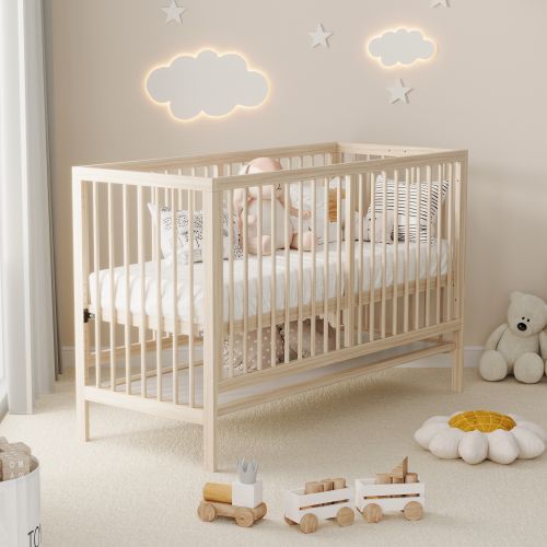 Lit Bébé 140x60 Cm - Evolutif 3 en 1 - En Bois Massif