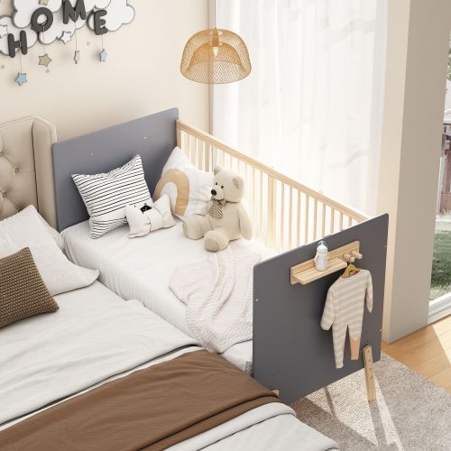 Lit Bébé 160x70 Cm - Hauteur Réglable Sur 3 Positions - Bois Massif