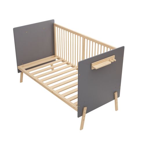 Lit Bébé 160x70 Cm - Hauteur Réglable Sur 3 Positions - Bois Massif