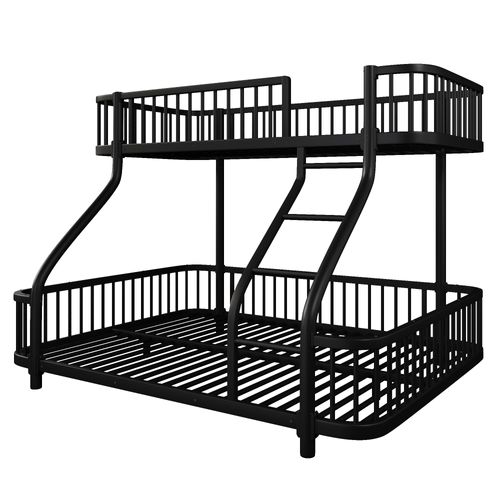 Lit Superposé 140 X 200 Cm + 90 X 200 Cm En Métal Noir