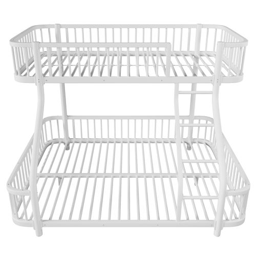 Lit Superposé 140 X 200 Cm + 90 X 200 Cm En Métal Blanc