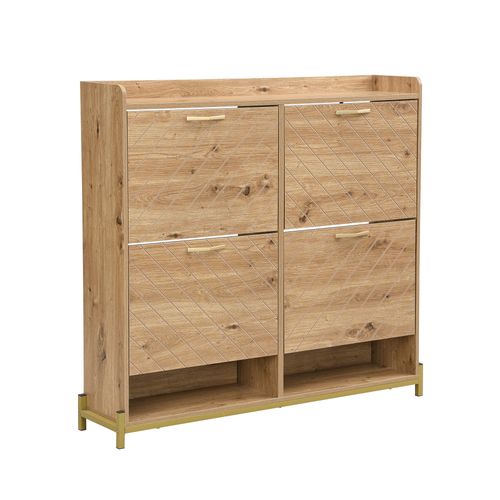 Meuble à Chaussures Avec 4 Tiroirs Imitation Chêne