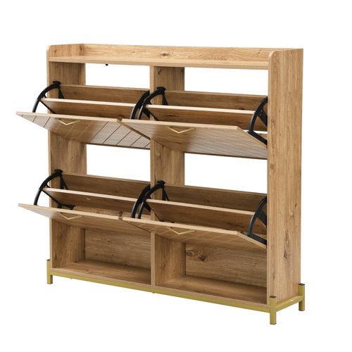 Meuble à Chaussures Avec 4 Tiroirs Imitation Chêne