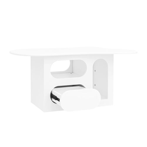 Table Basse Avec 1 Tiroir Forme Irrégulière Blanc