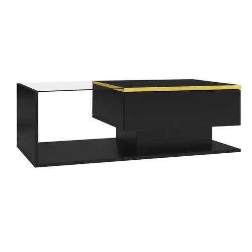 Table Basse Avec 1 Porte Et LED Noir