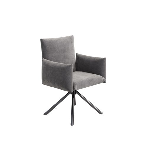 Lot De 4 Chaises De Salle à Manger Rotation à 360° Velours Gris