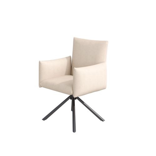 Lot De 4 Chaises De Salle à Manger Rotation à 360° Velours Beige