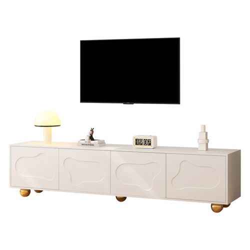 Meuble TV L.180 Cm Avec 4 Portes Blanc