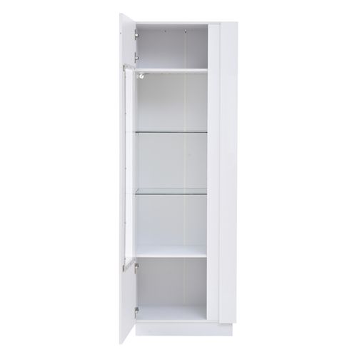 Vitrine 60 X 40 X 180cm Avec 1 Porte Et LED Blanc