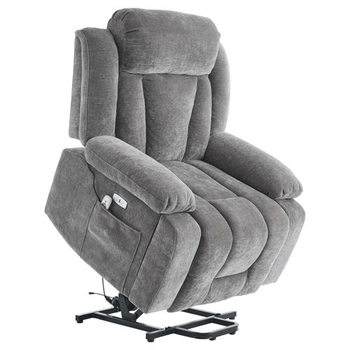 Fauteuil Relax Électrique Avec Massage En 8 Points, Fonction Chauffante Et Réglage En Hauteur Gris