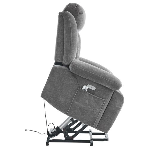 Fauteuil Relax Électrique Avec Massage En 8 Points, Fonction Chauffante Et Réglage En Hauteur Gris